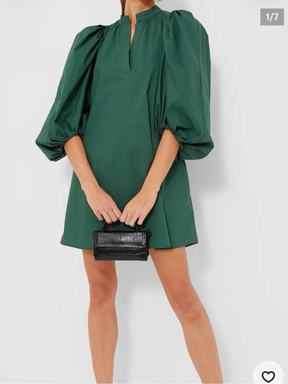 Pomander Place Forest Green Puff-Sleeve Tunic Top